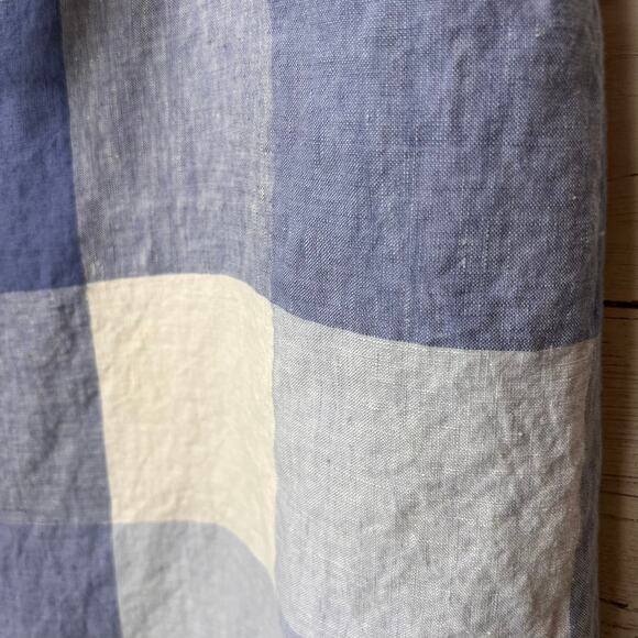 J Jill Dress Womens Size XS Blue & White Love Linen Gingham 100% Linen Tie - Picture 7 of 16